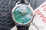 Perfect Replica Omega Deville Textured Case Green Mother Of Pearl Dial 40mm Automatic Watch 